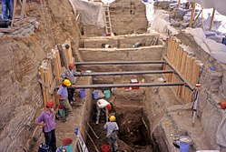 Deep trenches in the site