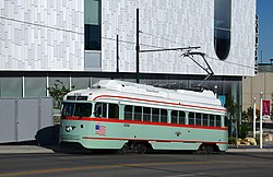 El Paso Streetcar on Santa Fe Street