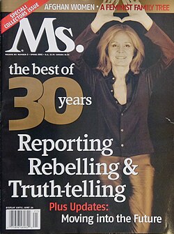 Steinem on the cover of Ms. in 2002
