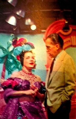 Carmen Miranda and Ed Sullivan on Toast of the Town, 1953