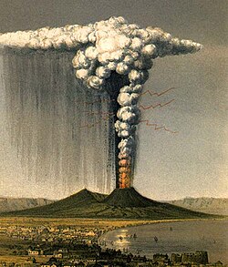 Eruption of Vesuvius in 1822. The eruption of CE 79 would have appeared very similar.