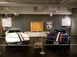 The Chevrolet Corvettes driven by Scott (right) and Worden during the training for Apollo 15, photographed in 2019