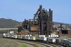 Bethlehem Steel in Bethlehem was one of the world's leading steel manufacturers for most of the 20th century. In 1982, however, it discontinued most of its operations, declared bankruptcy in 2001, and was dissolved in 2003.