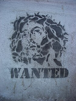 Christian anarchist graffiti of Jesus Christ
