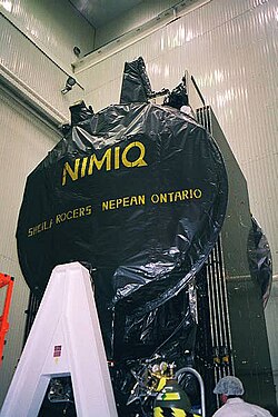 Nimiq satellite - Rogers got an honour that's truly unique: her own name placed on the satellite, immediately below the name of the satellite itself.
