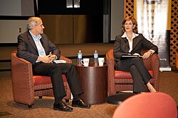 David McCraw of the New York Times Company and Lucy Dalglish, then-executive director of the Reporters Committee for Freedom of the Press, speak about WikiLeaks at Kennesaw State University in 2011.