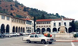 The historic Mediterranean Revival style Malaga Cove Plaza, in Palos Verdes Estates