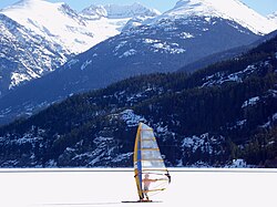 Ice sailing in Whistler