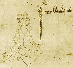 Manuscript illustration of William of Ockham