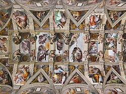 Michelangelo's ceiling in the Sistine Chapel
