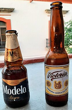 Two common Mexican beers: Modelo and Victoria
