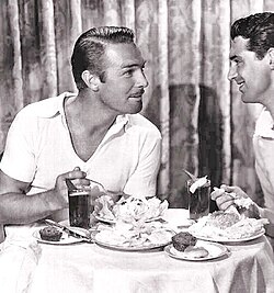 Randolph Scott (left) and Grant in 1933 (from Modern Screen promotional feature)