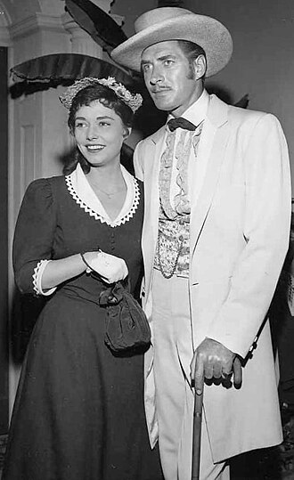 Maggie Mahoney and Jock Mahoney in a 1958 episode of Yancy Derringer