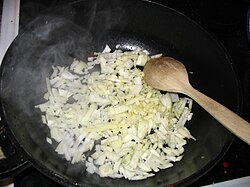 Sautéing onions