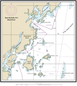 Harbors, islands and shoreline of New Rochelle