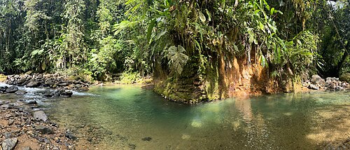 The Trou d'eau of the Pitons du Carbet forest, Rivière du Lorrain, as seen from the Trace des Jésuites trail