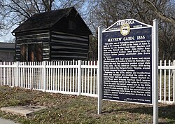 Mayhew Cabin and marker