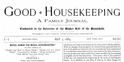 Masthead for the first issue of Good Housekeeping, May 2, 1885