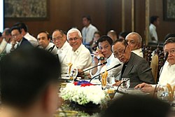 Ramos, then-Philippine Special Envoy to China, briefs President Rodrigo Duterte and the cabinet.