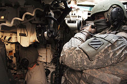 3rd Infantry Division soldiers manning an M1A1 Abrams in Iraq
