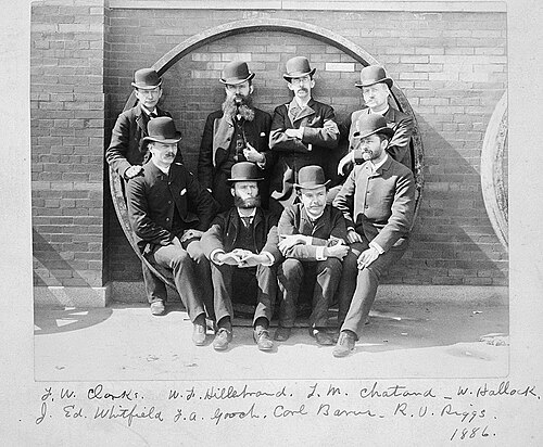 Frank Wigglesworth Clarke, back row, left, with colleagues