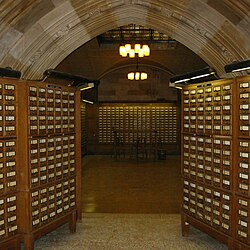 The card catalog at Yale University's Sterling Memorial Library