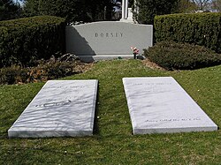 The grave of Tommy and Jane Dorsey in Kensico Cemetery