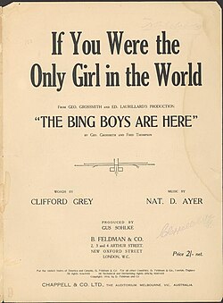 Original 1916 sheet music cover