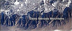 Sierra Nevada Mountains (a result of delamination) as seen from the International Space Station