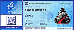 Boarding pass bearing a name that flew around the Moon on the Artemis II mission