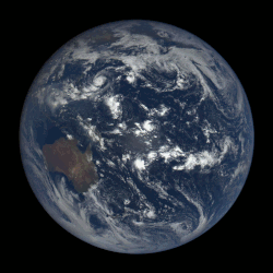 Satellite time-lapse imagery of Earth's rotation showing axis tilt
