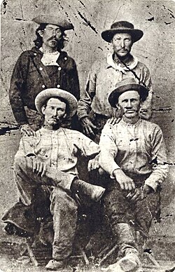 Pony Express riders:"Billy" Richardson, Johnny Fry,Charles Cliff, Gus Cliff