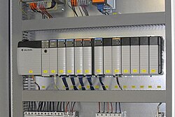 PLC installed in a control panel