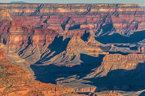 The Grand Canyon, an incision through layers of sedimentary rocks.