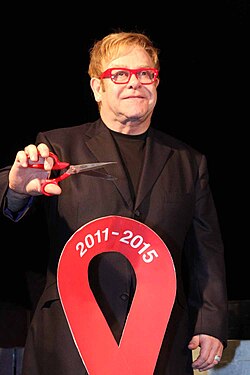 John on World AIDS Day in Sydney, Australia, on 1 December 2011