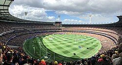 The Melbourne Cricket Ground is strongly associated with the history and development of cricket and Australian rules football, Australia's two most popular spectator sports.[424]