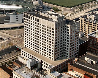 Former Cincinnati Enquirer headquarters building (1992–2022) at 312 Elm Street