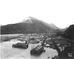 Skagway wharves and harbor c. 1898 photo by Eric A. Hegg