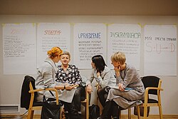 An anti-discrimination education workshop at the Auschwitz Jewish Center, Poland, 2019