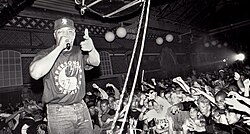 Chuck D. performing in Malmö, Sweden, in 1991