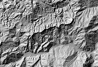 Hillshade model derived from a digital elevation model of the Valestra area in the northern Apennines (Italy)