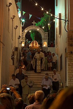 Procession in honour of the Assumption of Virgin Mary (15 August), a major holiday