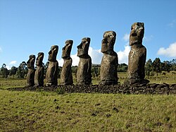 Ahu Akivi, the furthest inland of all the ahu
