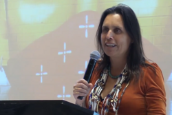 Winona La Duke speaking at Intellectual House, University of Washington, 2018
