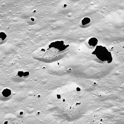 Closeup of Iapetus surface, 2007