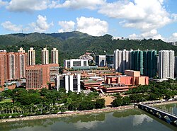 Sha Tin town centre, built around the Sha Tin railway station