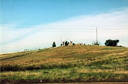 Wounded Knee hill, location of Hotchkiss guns during the massacre and subsequent mass grave of Native American dead
