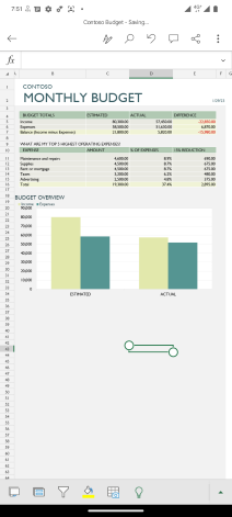 Excel running on Android