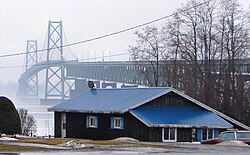 Johnstown with the Ogdensburg-Prescott International Bridge in the background.