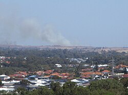 Smoke from bushfires seen in the sky of Perth in November 2019
